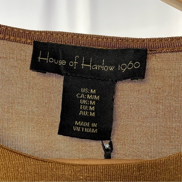 NWT House of Harlow 1960 Long Sleeve Cropped Shimmer Top‎ in Bronze Size Medium - Picture 3 of 6